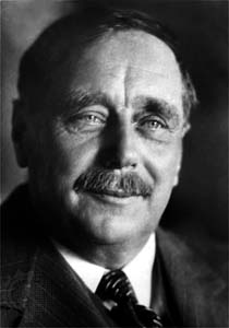H.G. Wells: escritor de A Guerra dos Mundos, obra que trata de uma invasão marciana à Terra, mais particularmente à Inglaterra. 
